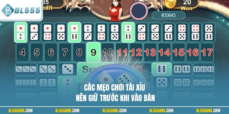 Các mẹo chơi tài xỉu nên giữ trước khi vào bàn