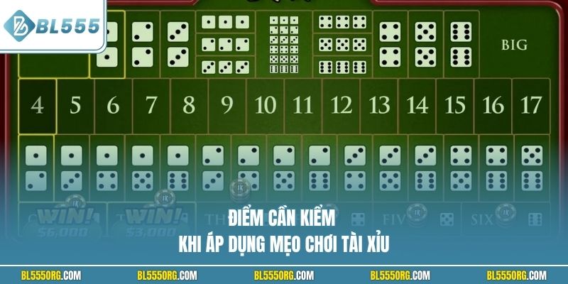 Điểm cần kiểm khi áp dụng mẹo chơi tài xỉu