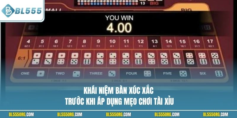 Khái niệm bàn xúc xắc trước khi áp dụng mẹo chơi tài xỉu